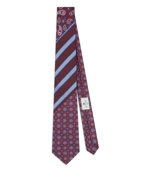 Etro White Tie Silk Ties & Bow for men