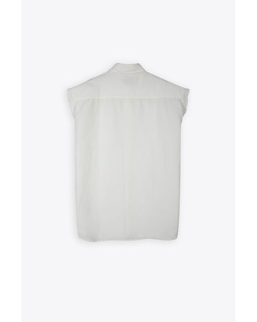 DIESEL White S-Simens Linen Blend Sleeveless Shirt for men