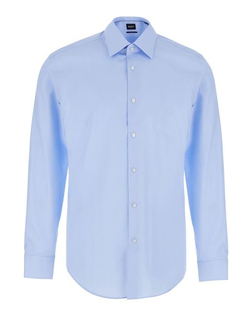 Boss Blue Shirt Hank Cotton for men