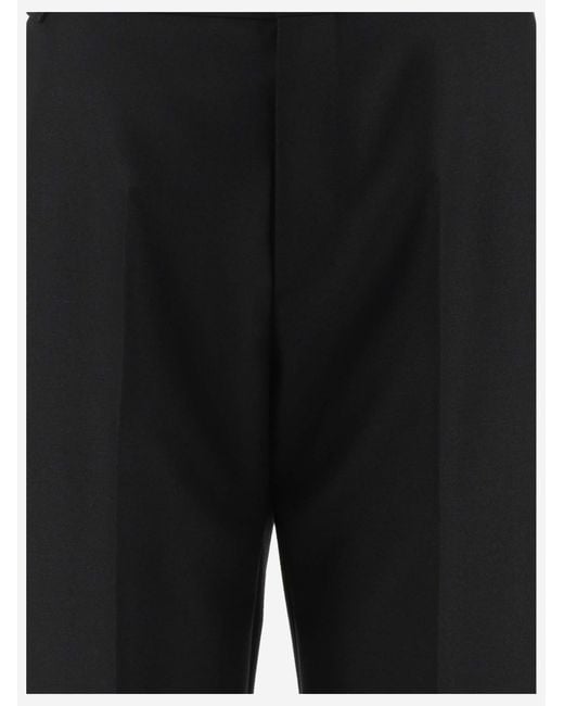 Balenciaga Black Pants Wool-Blend Trousers