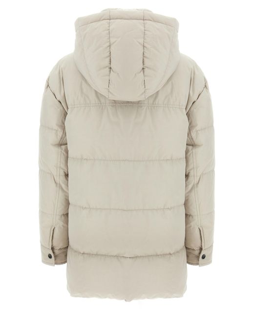 Brunello Cucinelli Gray Knitted Neck Down Jacket Puffer Jackets