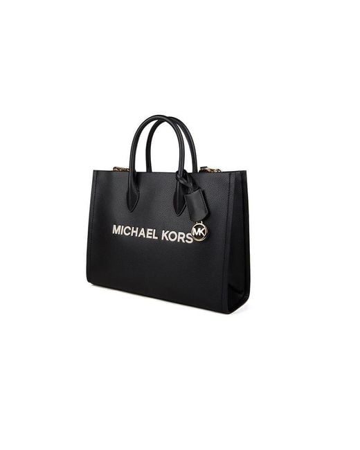 Michael Kors Black Tote Bag Leather Tote-Bags