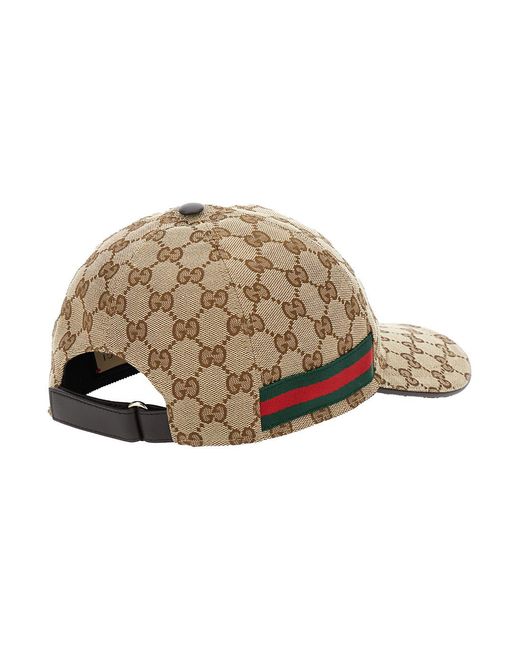 Gucci Natural Baseball Cap Gg Canvas Polyester Hat for men
