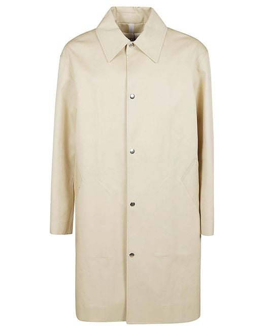 AMI Natural Rear Slit Plain Buttoned Coat for men