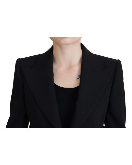 Dolce & Gabbana Black Elegant Stretch Wool Blazer