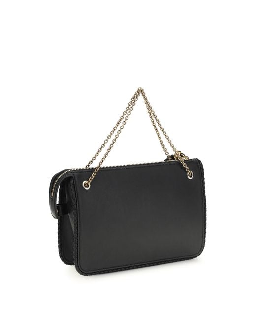 Etro Black Leather Crossbody Clutch Calf Bos Taurus Clutches