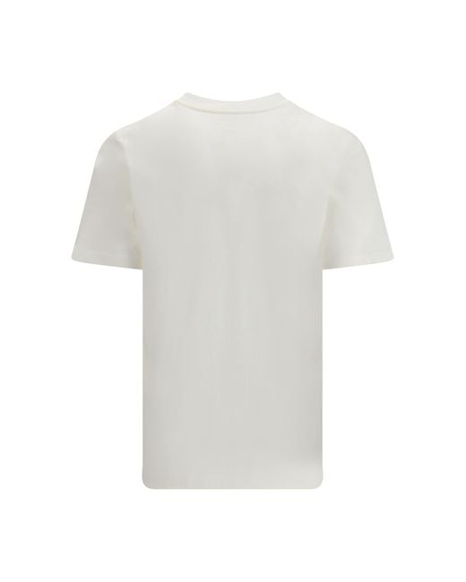 Jil Sander White Short-Sleeved T-Shirt With Printed Logo Cotton T-Shirts