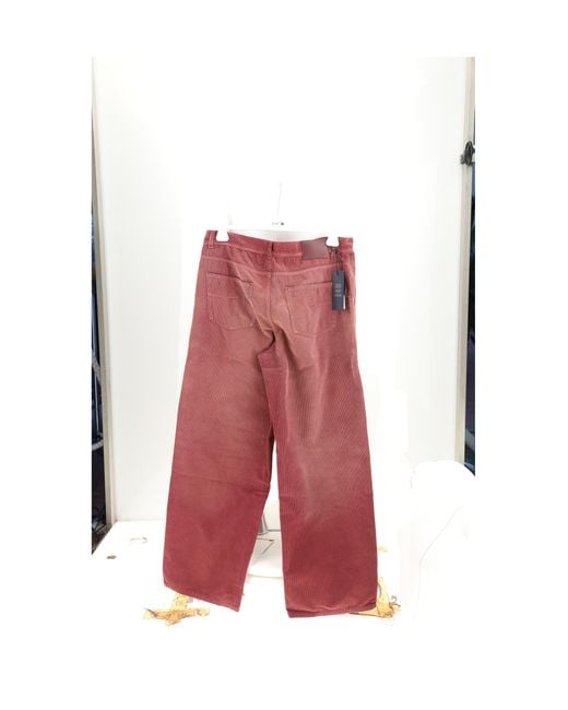 Dior Red Trousers Velvet Cotton for men