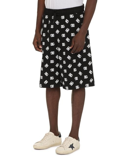 Dolce & Gabbana Blue Cotton Bermuda Shorts Elastane for men