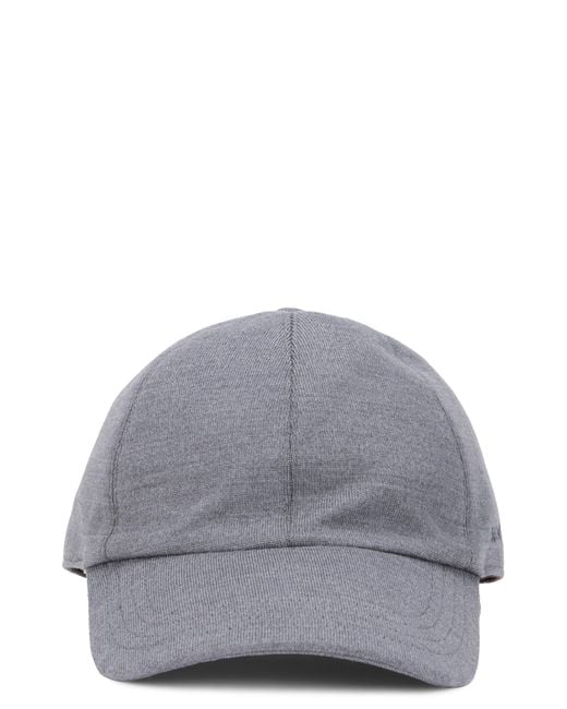 Slowear Gray Wool Cap With Visor Virgin Hat for men