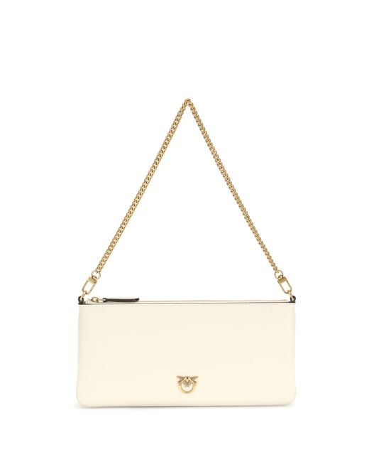 Pinko Natural Shoulder Bag Silk-Antique Silk/Antique Calf Leather