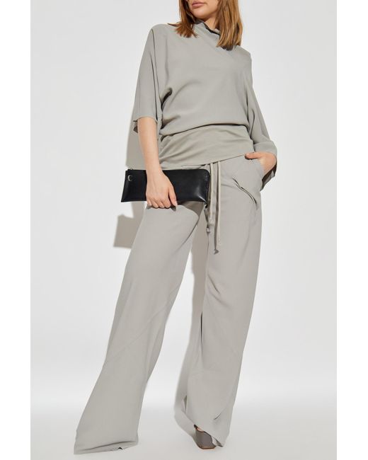 Rick Owens Gray Top With A Decorative Neckline