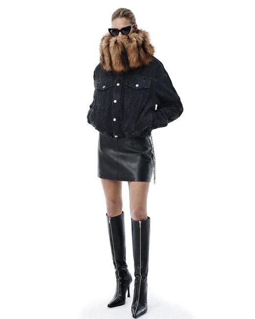 Alexander Wang Black Leather Miniskirt Cow Skirt