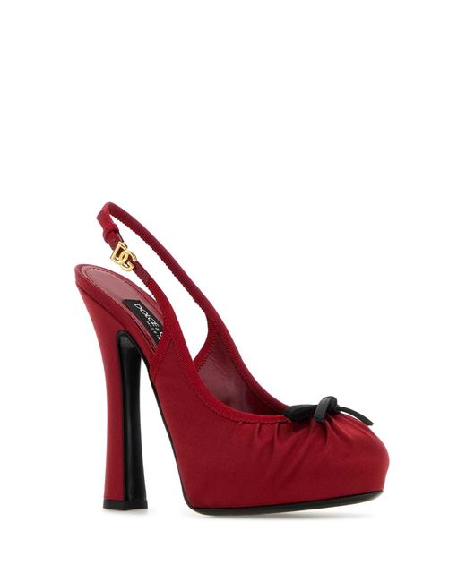 Dolce & Gabbana Red Satin Pumps