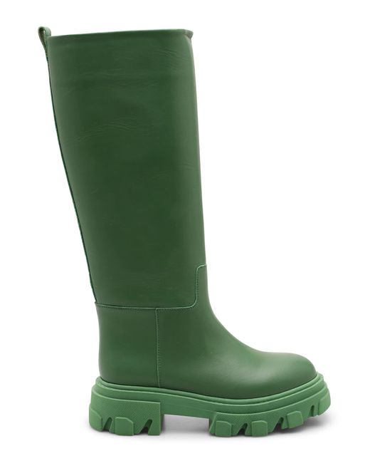 GIA x Pernille Teisbaek Gia Borghini Perni 07 Leather Boots in Green - Lyst