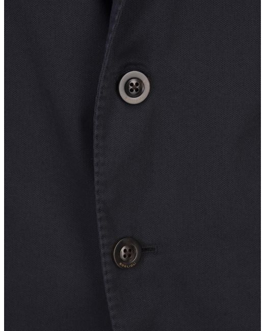 Boglioli Blue Night Cotton Blend Regular Fit Blazer for men
