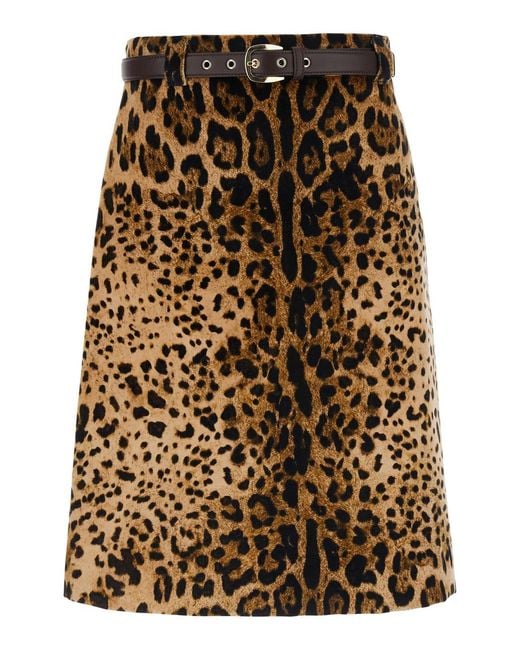 Max Mara Natural Skirt Falange Velvet Cotton
