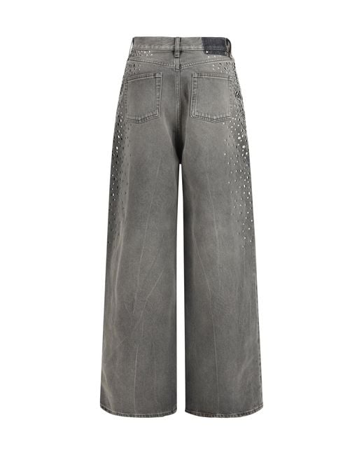 Golden Goose Deluxe Brand Gray Melody Stud Degraded Jeans Cotton