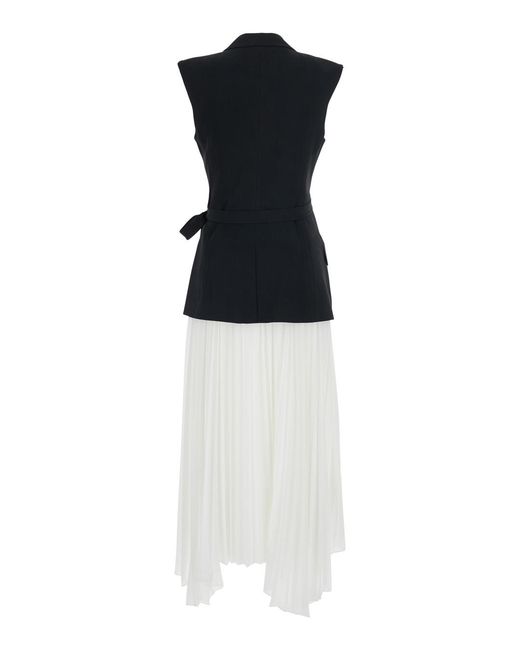 Jonathan Simkhai White Long Dress Helena Combo Acetate