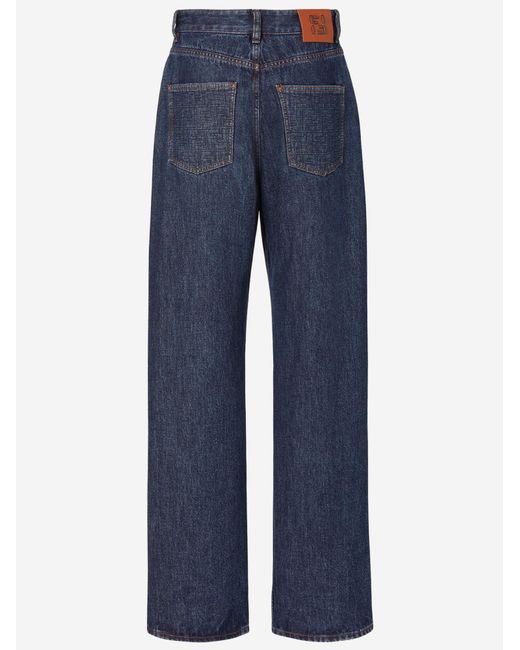 Fendi Blue Long Cotton Jeans