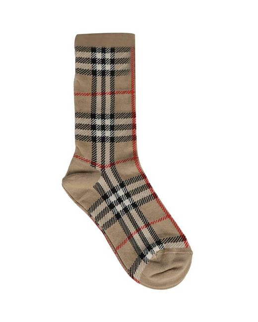 Burberry Socks With Inlaid Vintage Check Weave in Natural for Men Lyst