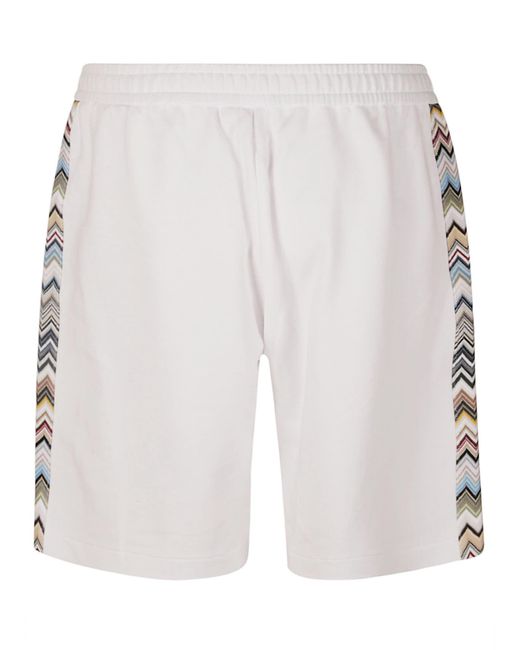 Missoni White Stripe Sided Elastic Waist Shorts