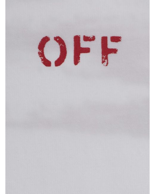 Off-White c/o Virgil Abloh White T-Shirt Arrow Paint S-S Cotton T-Shirts for men