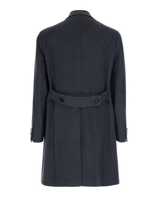 Tagliatore Blue Double-Breasted Coat Arden Wool for men