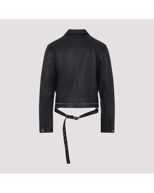 Acne Blue Leather Jacket for men