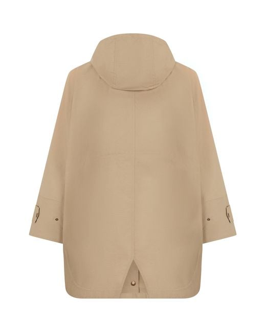 Moncler Natural Coat Hooded Cotton-Blend