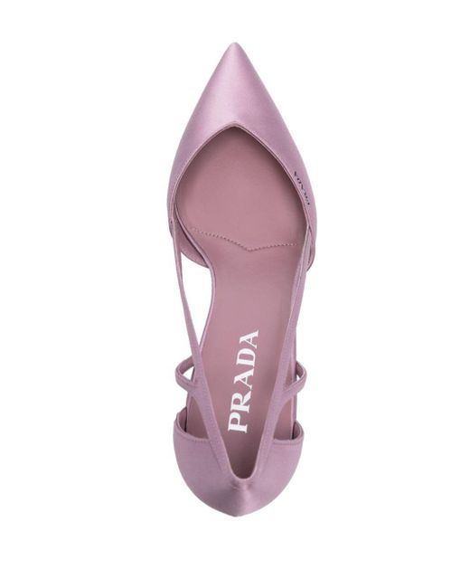 Prada Pink Satin Cut-Out Pumps