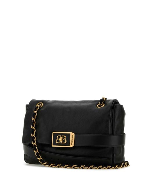 Balenciaga Black Leather Medium Modu Shoulder Bag
