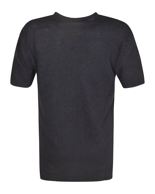 Majestic Filatures Black Round Neck T-Shirt for men