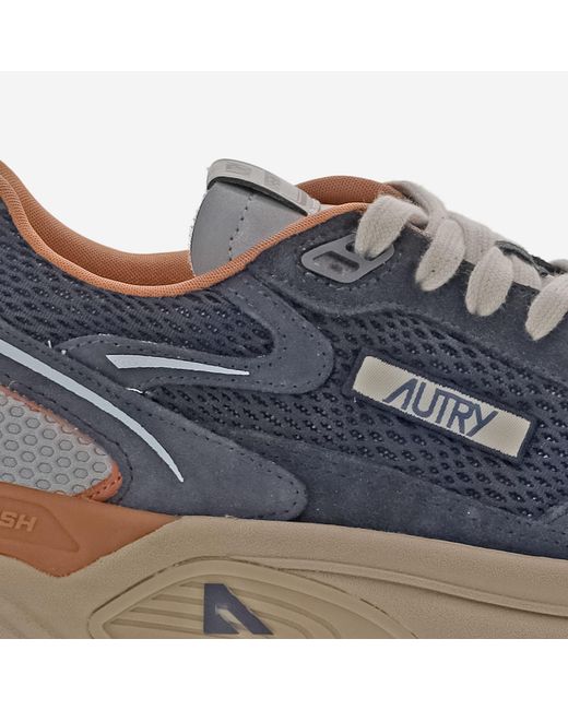Autry Blue Sneakers Hyperway Leather/Mesh Trainers for men