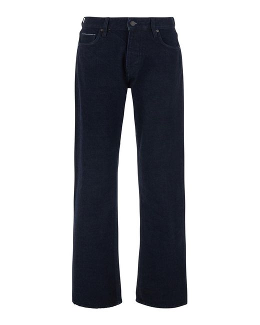 Emporio Armani Blue Straight-Leg Denim Jeans Cotton for men