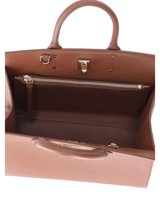Ferragamo Brown Studio Box Handbag