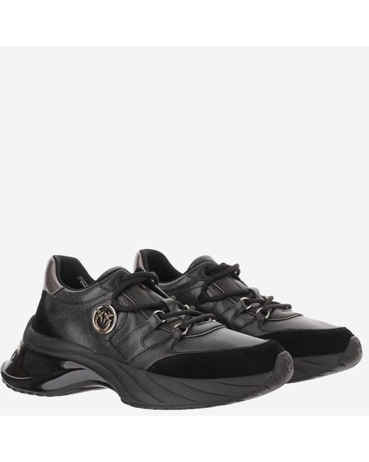 Pinko Black Leather Sneakers Upper: Bovine Trainers