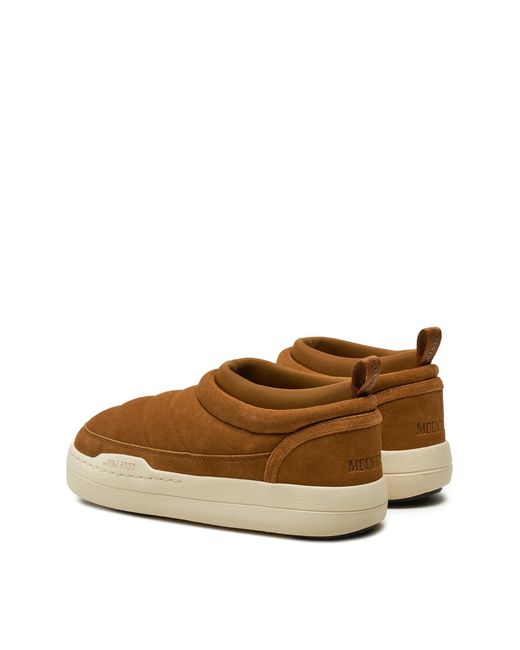 Moon Boot Brown Park Soft Suede Sneakers for men