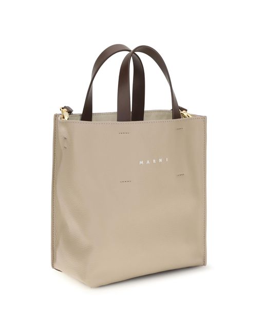 Marni Natural Museo Mini Handbag Calf Leather Bos Taurus Handbags
