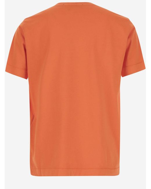 Stone Island Orange Cotton T-Shirt With Logo T-Shirts for men