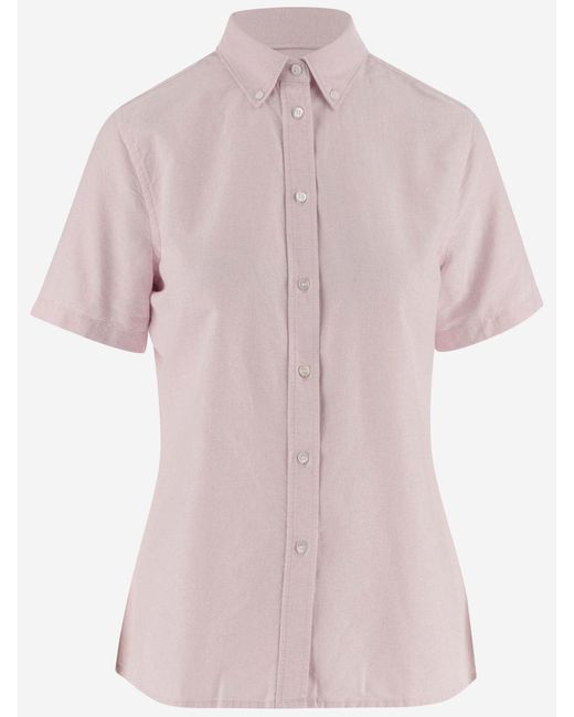 Aspesi Pink Cotton Short Sleeve Shirt
