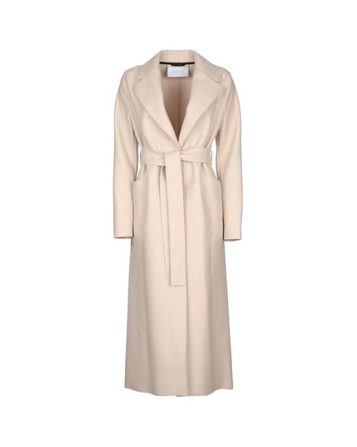 Harris Wharf London Natural Long Maxi Coat Pressed Wool