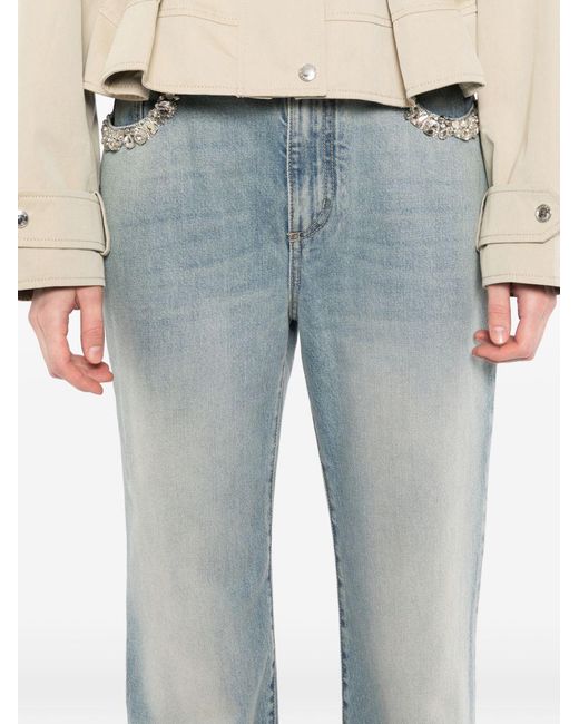 McQueen Blue Jeans Straight-Leg Cotton