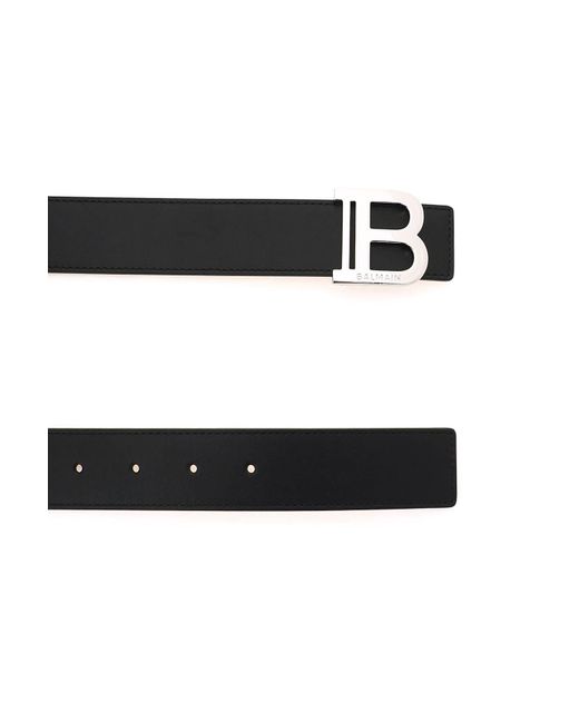 Balmain White B-belt Leather Beltt for men