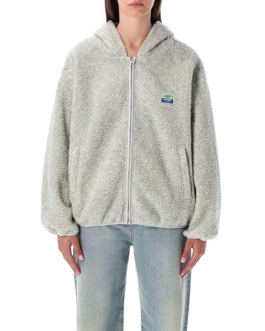 American Vintage Gray Hoktown Fleece Hooded Jacket