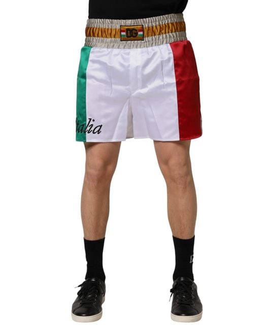 Dolce & Gabbana Red Italia Polyester Bermuda Shorts for men
