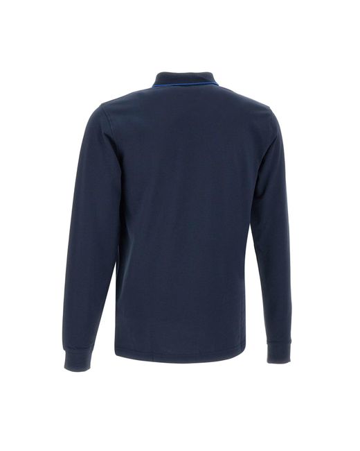 Sun 68 Blue Small Stripes Cotton Polo Shirt for men