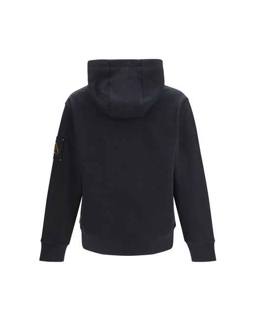 Moose Knuckles Black Zip Up Hoodie Hartsfield Cotton Sweatshirts for men