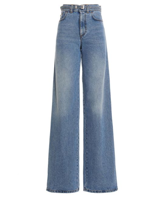 Philosophy Di Lorenzo Serafini Denim Embroidered Logo Belted Jeans in ...