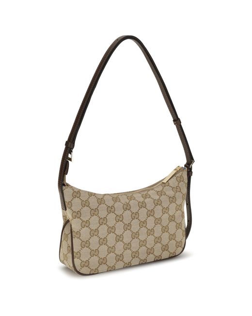 Gucci White Shoulder Bag Lady Lunetta Vintage Sand Sand/Dark Fabric
